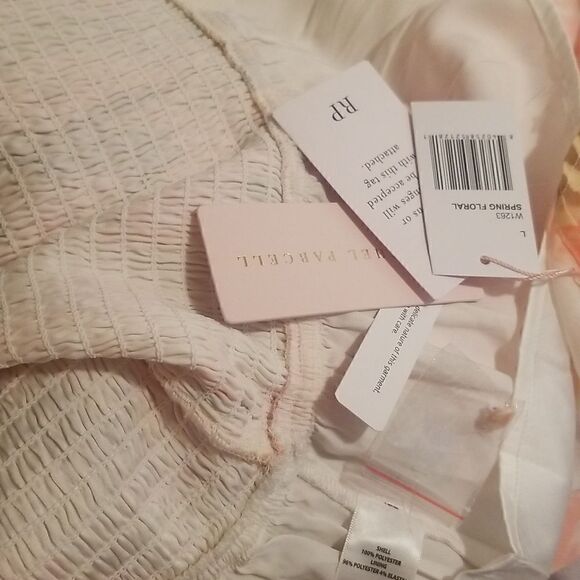 NWT Rachel Parcell Smocked Dress Puff Sleeve Pink Spring Multi Floral L - Picture 13 of 16